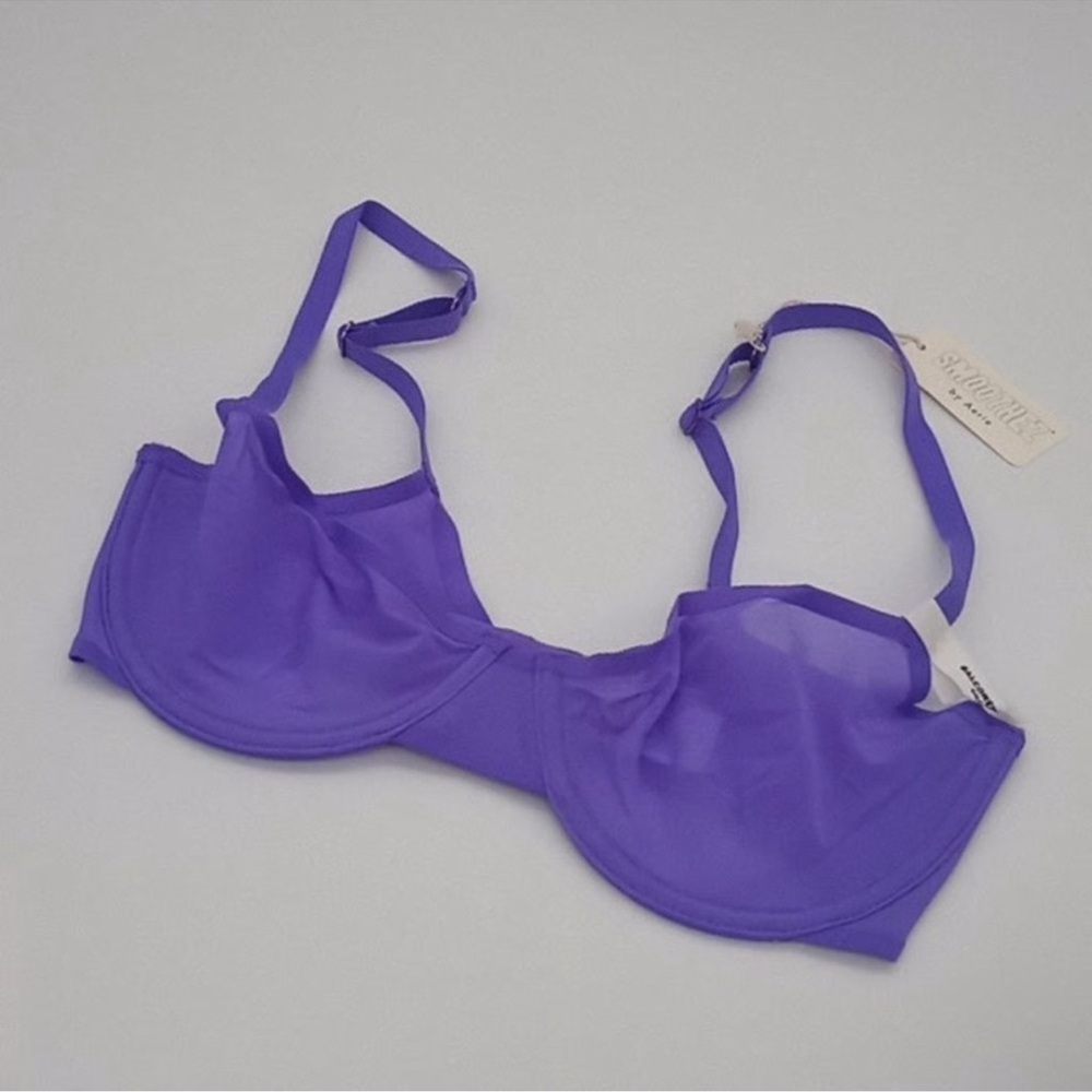 NWT Aerie SMOOTHEZ Mesh Unlined Bra In Purple